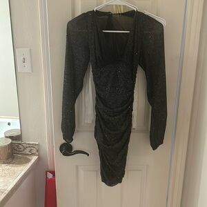 Black/Silver Formal Mini Dress